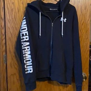 Black under armour zip up sweatshirt